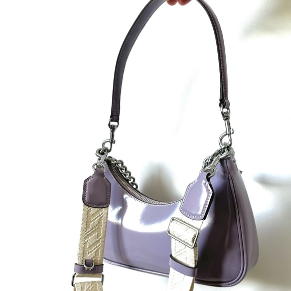 TORY BURCH Mini Leather Satchel Purse Small 151 Mercer Crescent Bag in Lavender - Picture 13 of 15